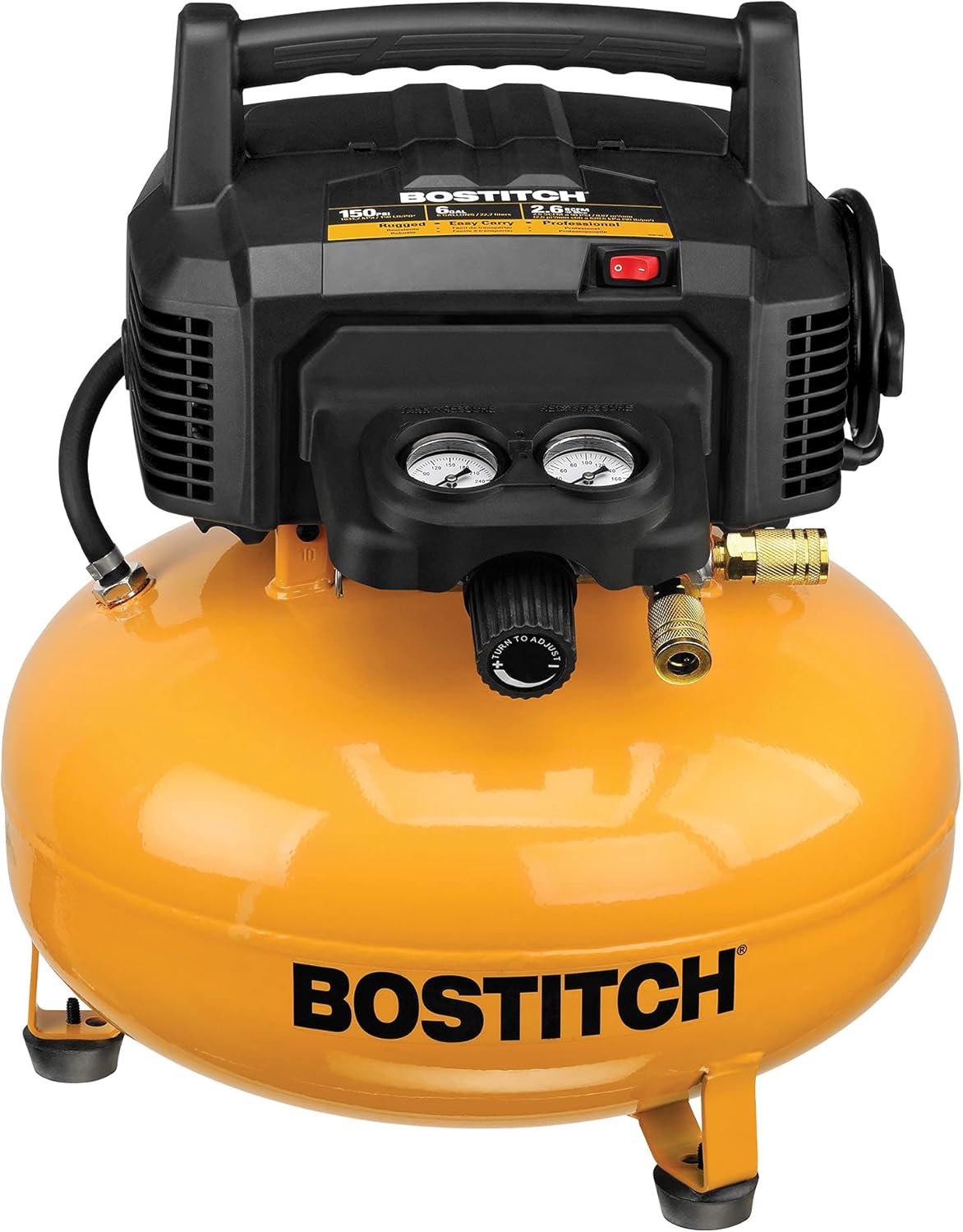 Pancake Air Compressor, Oil-Free, 6 Gallon, 150 PSI H9285