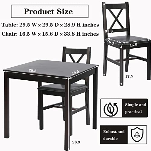Brown 3 Piece Wooden Dining Table Set F37591