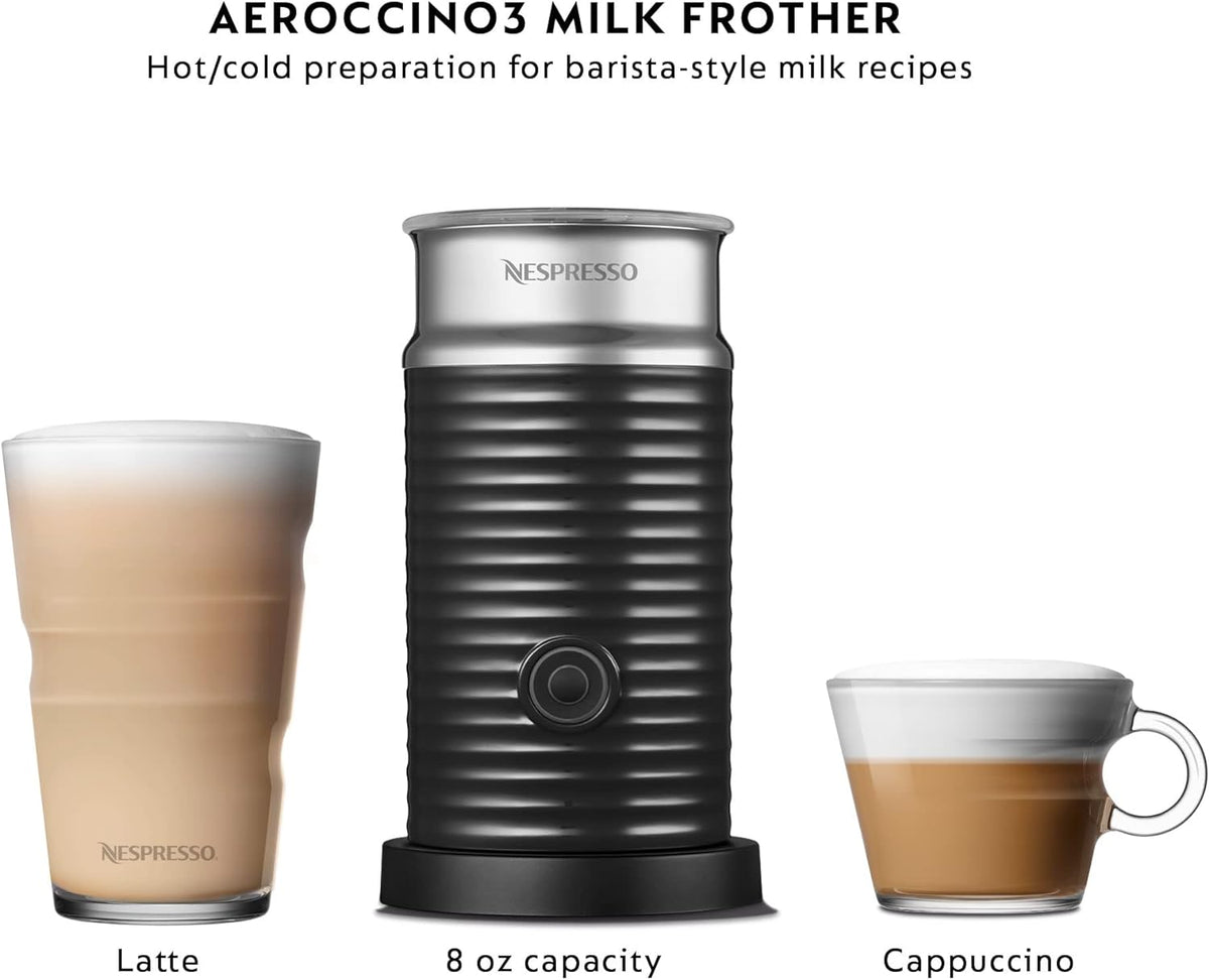 Mango Yellow Nespresso Machine with Aeroccino T96736