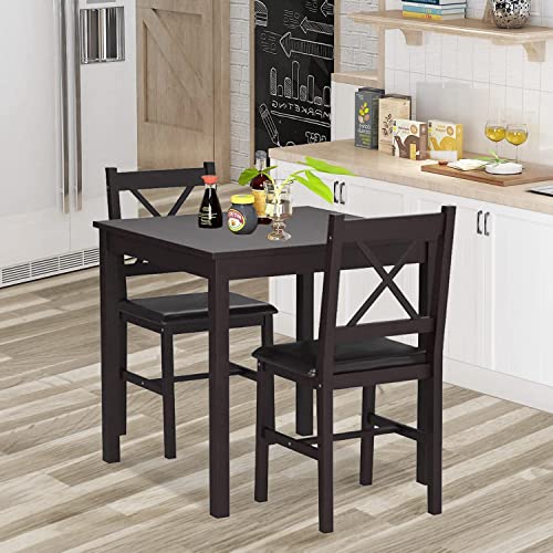 Brown 3 Piece Wooden Dining Table Set F37591