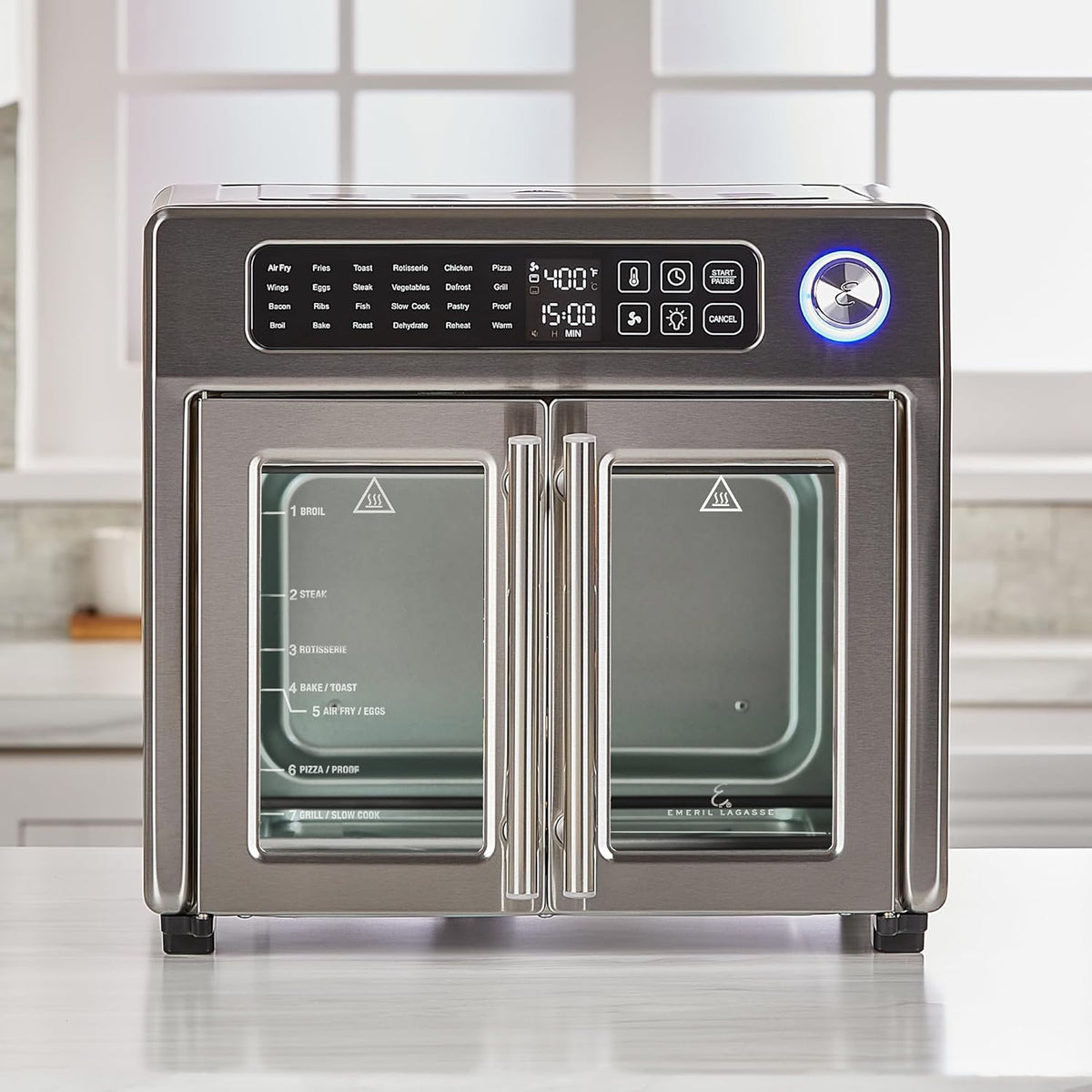 26 QT Extra Large Air Fryer Convection Toaster Oven with French Doors Stainless Steel S282717