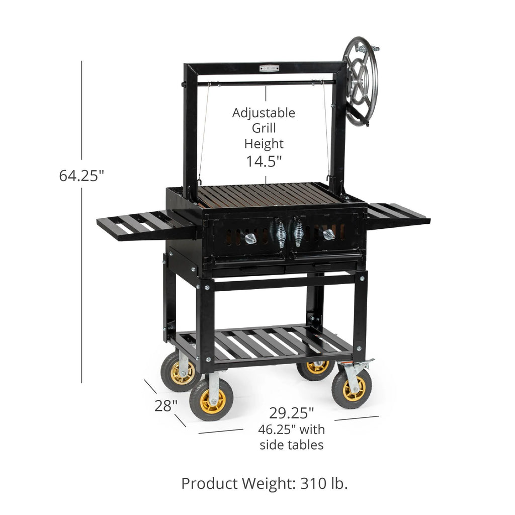 Steel Wood & Charcoal Argentine Grill with Ceramic Brick Lining K67572