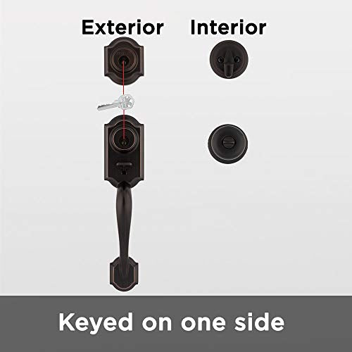 Polished Brass Front Door Lock Handle and Deadbolt Set D894
