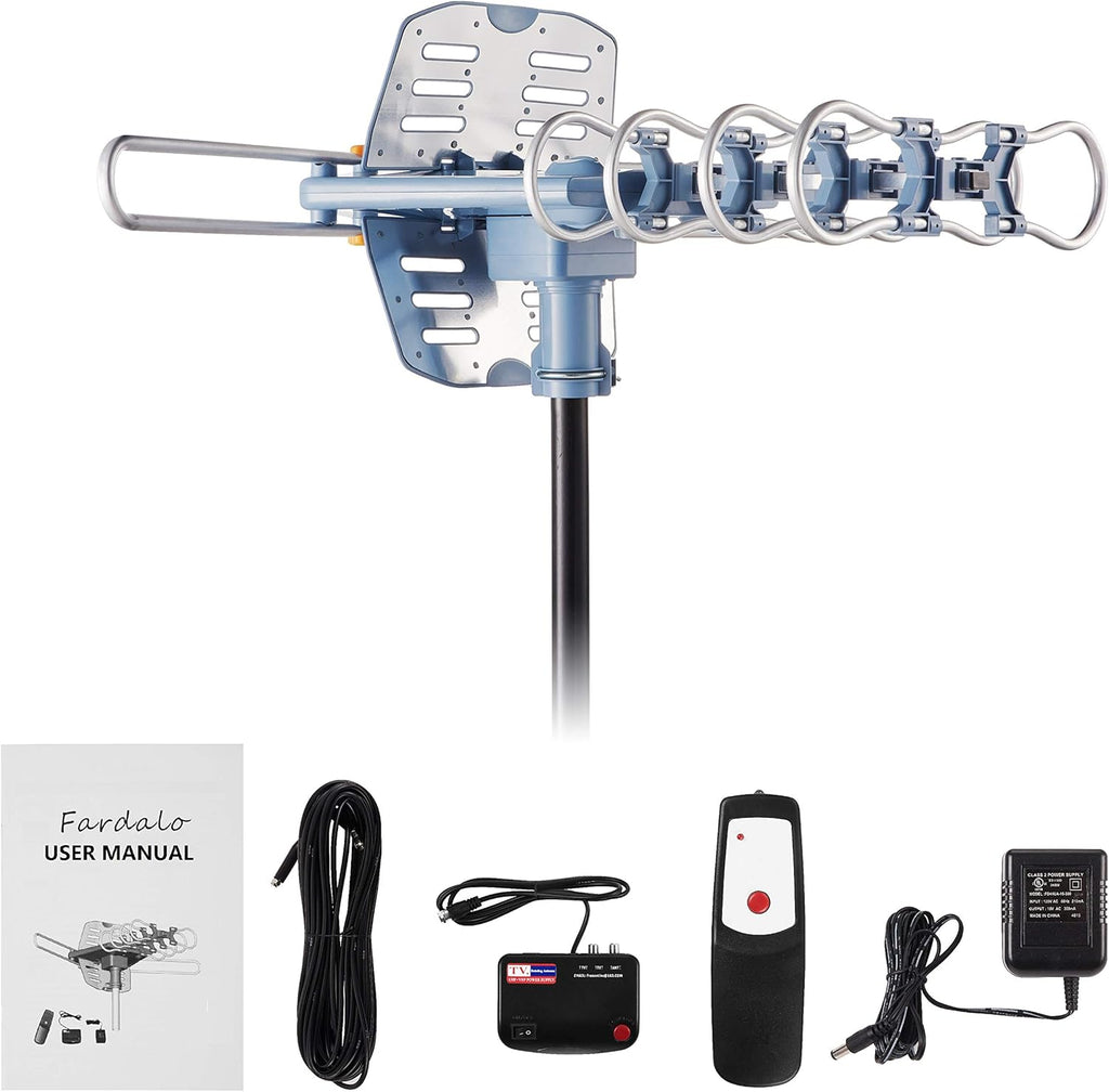 150 Miles Outdoor TV Antenna with 60FT RG6 Cable K9164