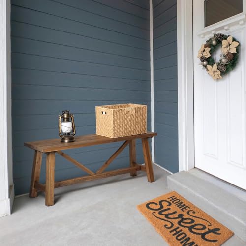 White Solid Wood Narrow Bench F360804