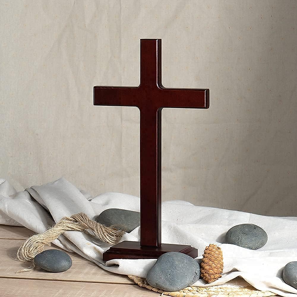 12.5 Inch Wooden Wall Cross J842780