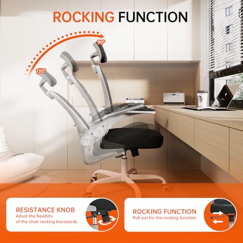 Black Ergonomic High Back Desk Chair with Flip-up Armrests K187783