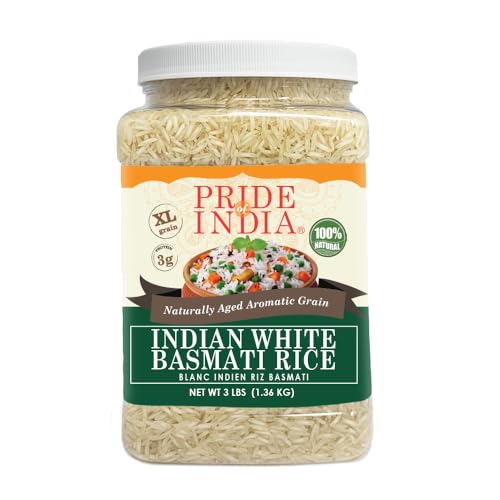 Extra Long Indian Golden Basmati Rice, 1.5 Pound Jar M40944