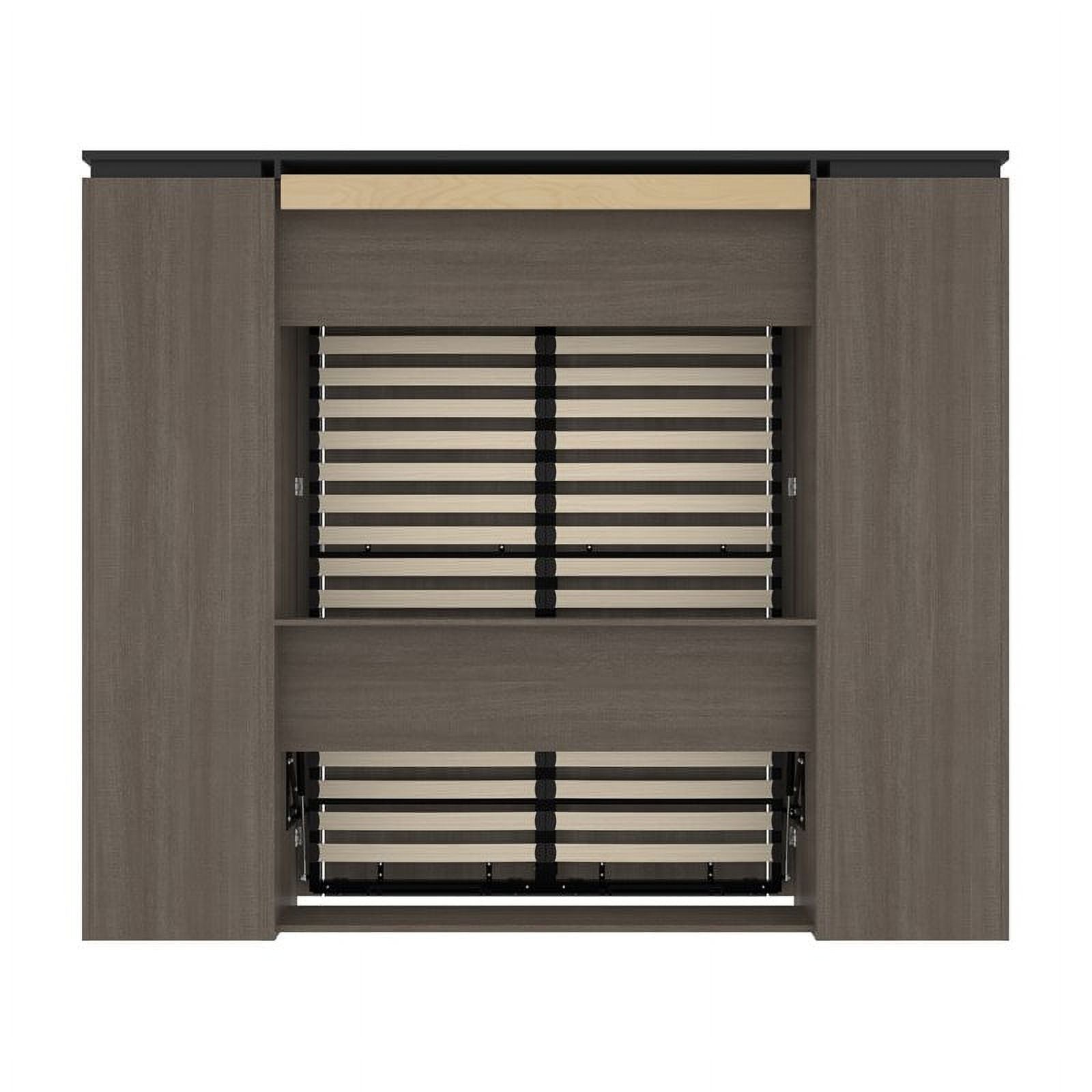 98" Full Murphy Bed and 2 Bookcases with Drawers in Bark Gray U115673