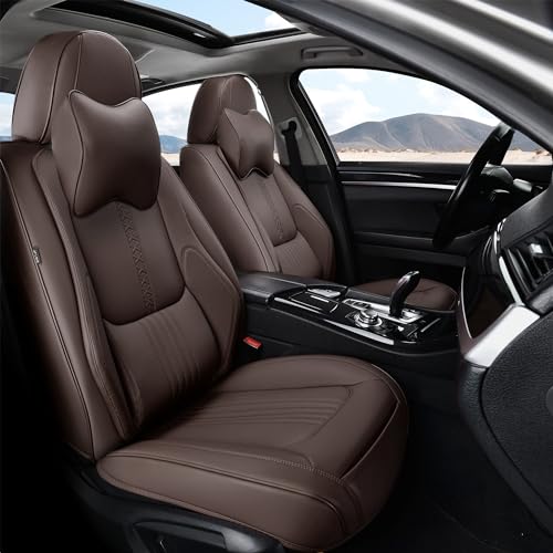 Black&Navy Waterproof Leather Car Seat Covers Full Set L807