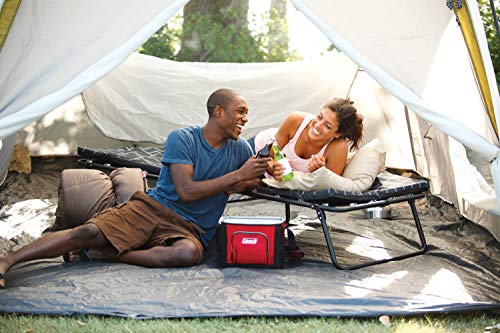 Folding Steel Camping Cot with Thick Mattress Pad D657358