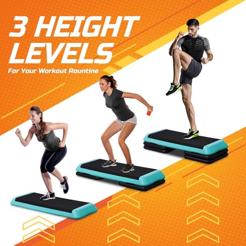 Adjustable Aerobic Step Platform with 4 Stackable Risers T764
