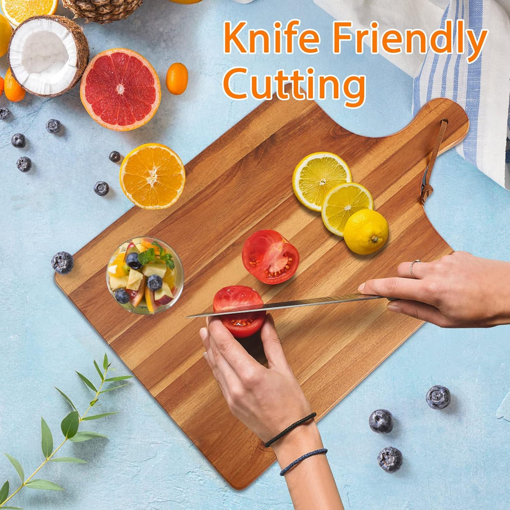 Acacia Wood Cutting Board with Handle 17"X11" Q61539