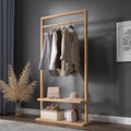Solid Wood Coat Stand with Storage Shelves I7236