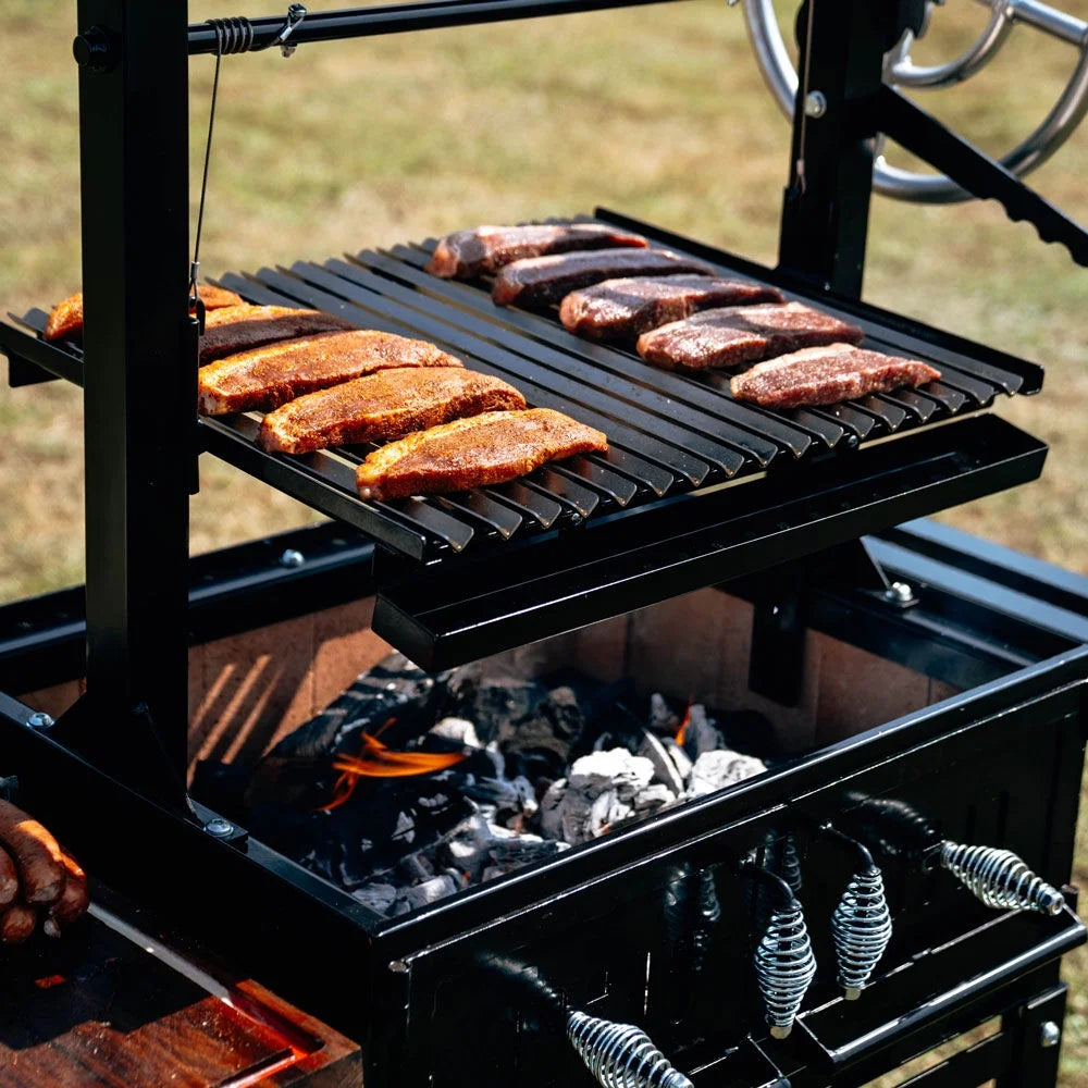 Steel Wood & Charcoal Argentine Grill with Ceramic Brick Lining K67572