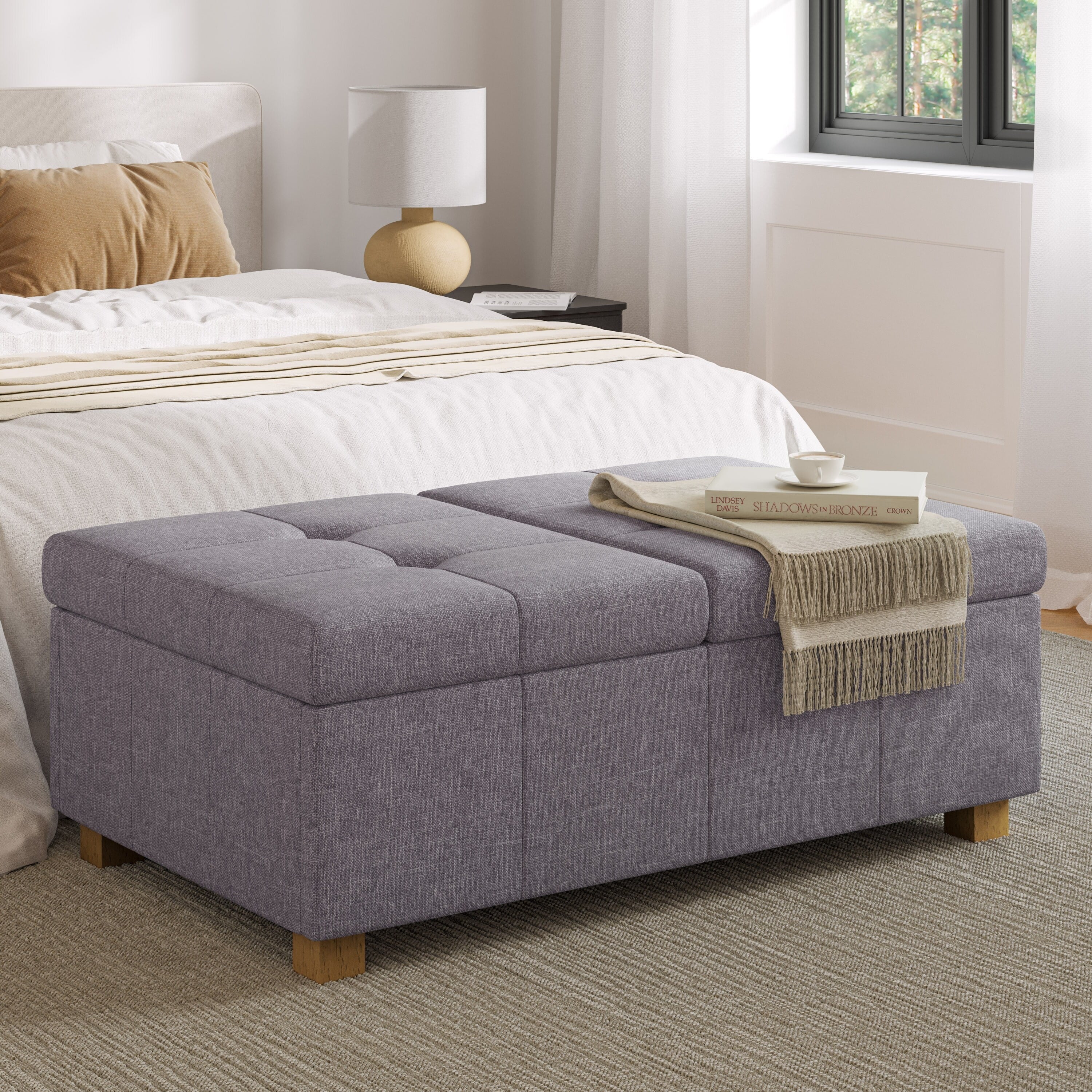 Double Storage Ottoman Bench V10090