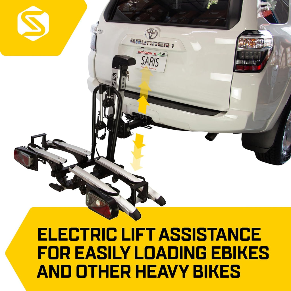 2 Bike Motorized Hitch Rack with Electric Rear Lights C236627