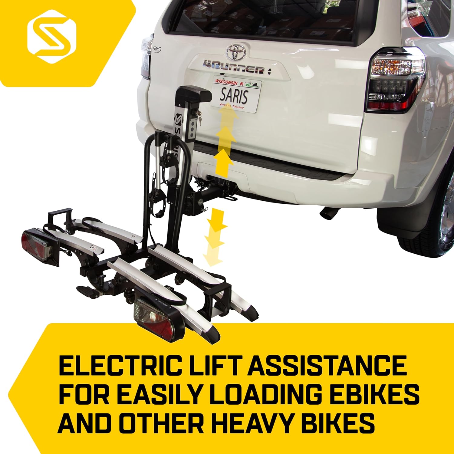 2 Bike Motorized Hitch Rack with Electric Rear Lights C236627