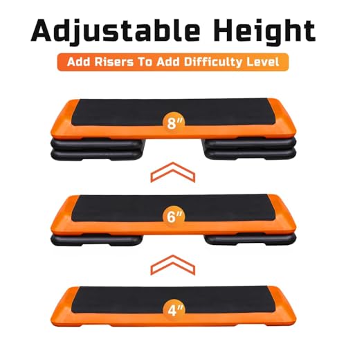 Adjustable Aerobic Step Platform with 4 Stackable Risers T764