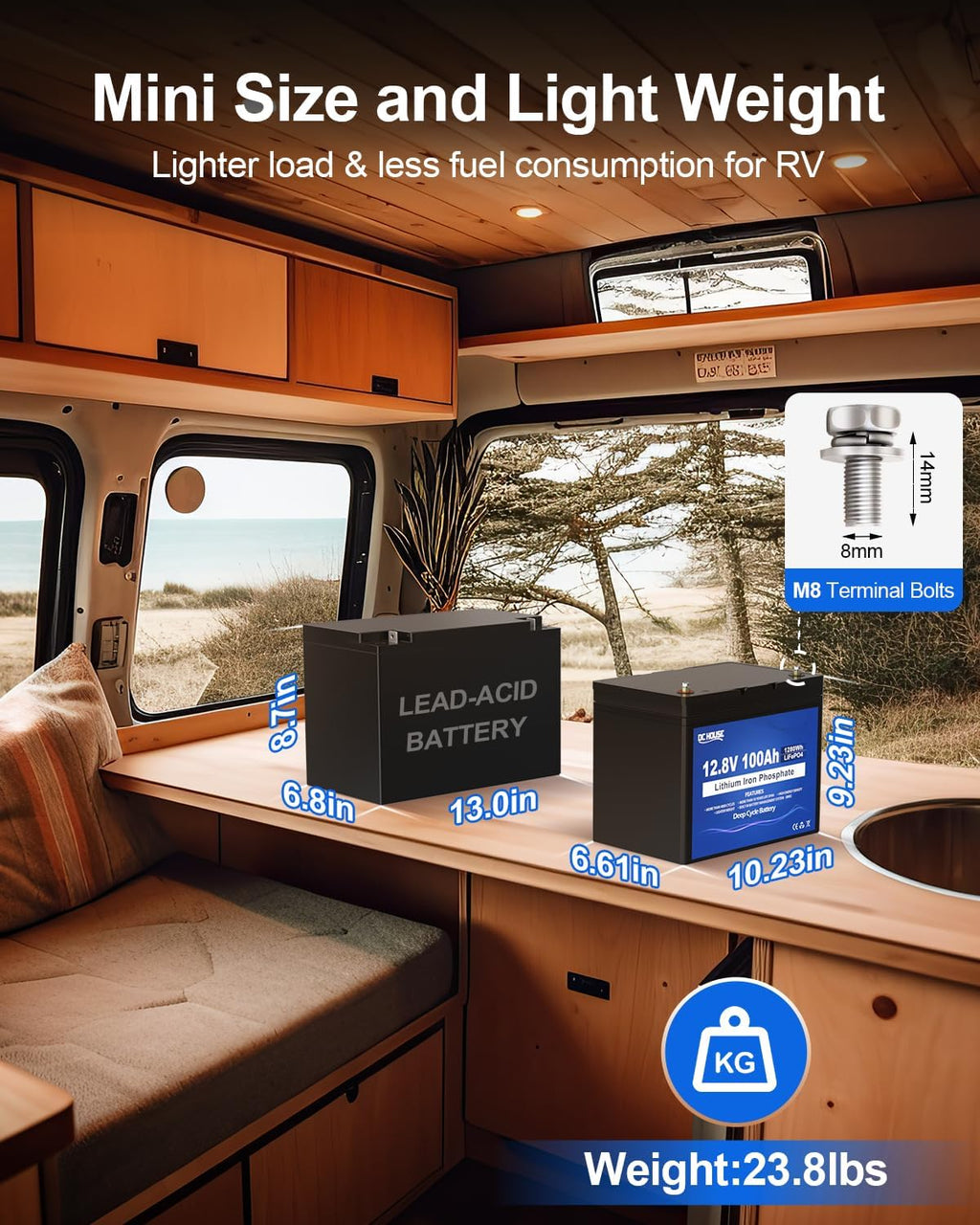 12V 100AH LiFePO4 Lithium Battery with 100A BMS I146