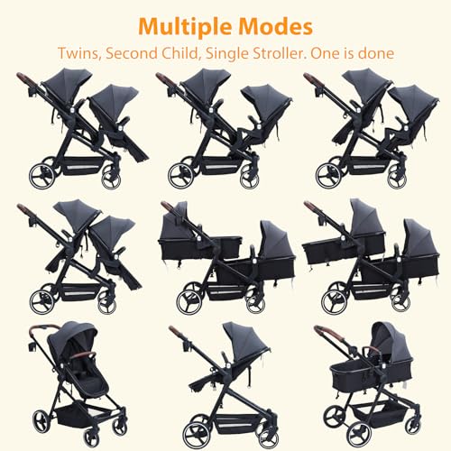 Light Gray Double Stroller E170