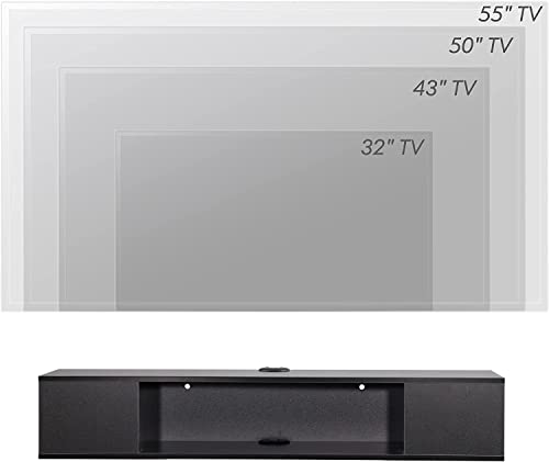 Black Floating TV Stand with Storage Space L2670