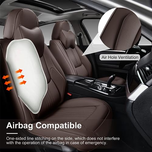 Black&Navy Waterproof Leather Car Seat Covers Full Set L807