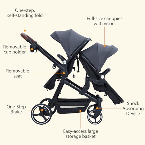 Light Gray Double Stroller E170