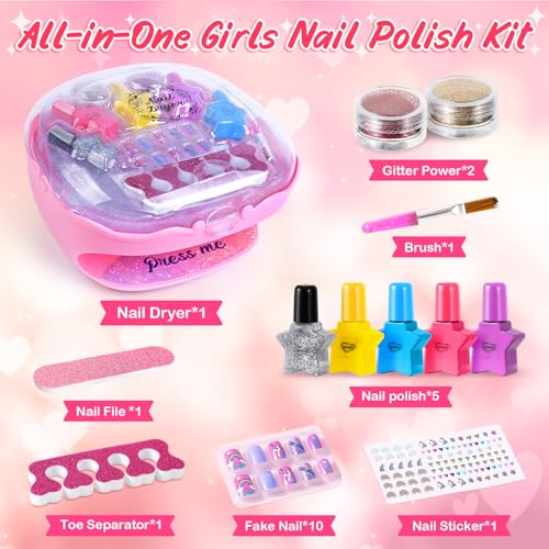 Nail Polish Kit with Pink Nail Dryer P60432