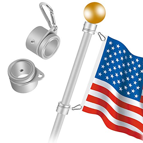2 Pcs 360° Rotating Aluminum Alloy Flag Pole Rings for 1 Inch Diameter K4108