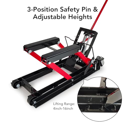 1500 LBS Hydraulic Motorcycle Lift Jack with Wheels T99883