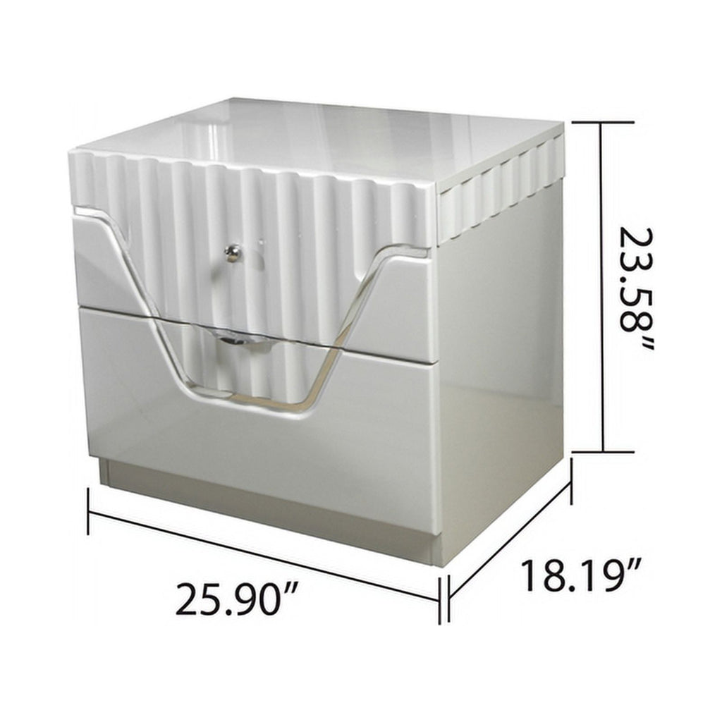 Gray 2-Drawer Wood Nightstand Q29990