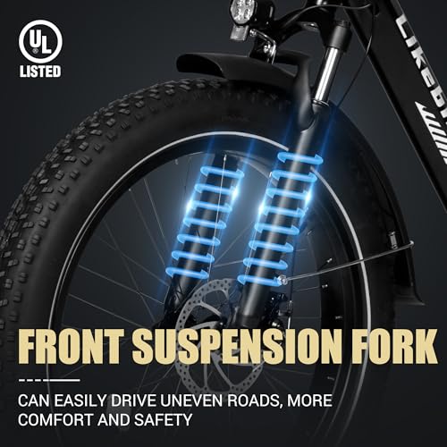 26" Fat Tire Electric Mountain Bike with 48V 13Ah Battery 7-Speed Front Suspension N47832