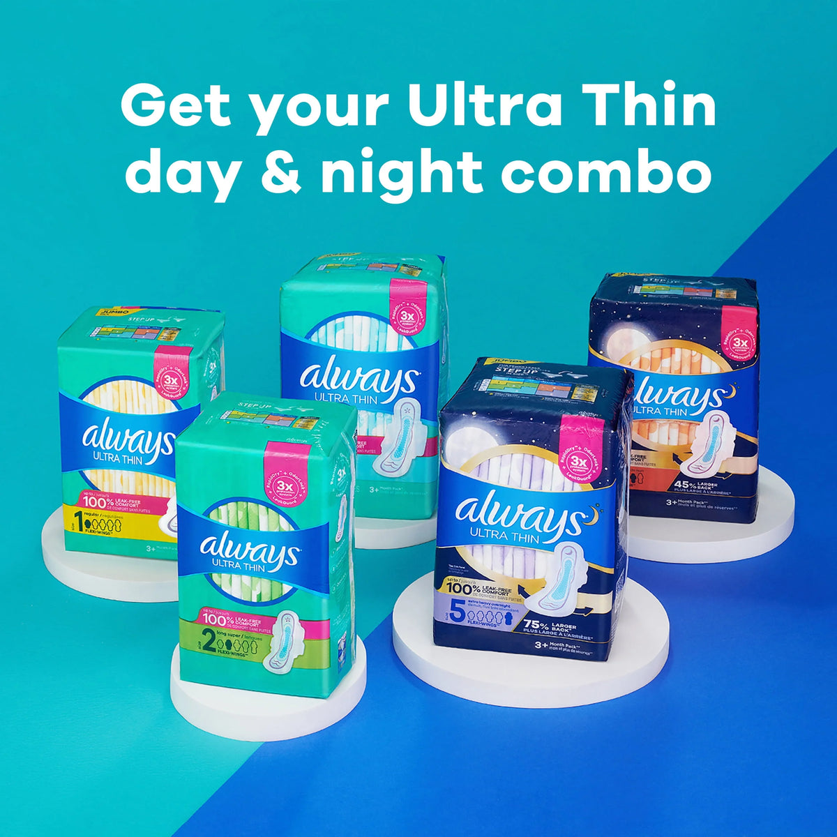 Ultra Thin Overnight Pads with Wings, Size 4, 36 Count M1704