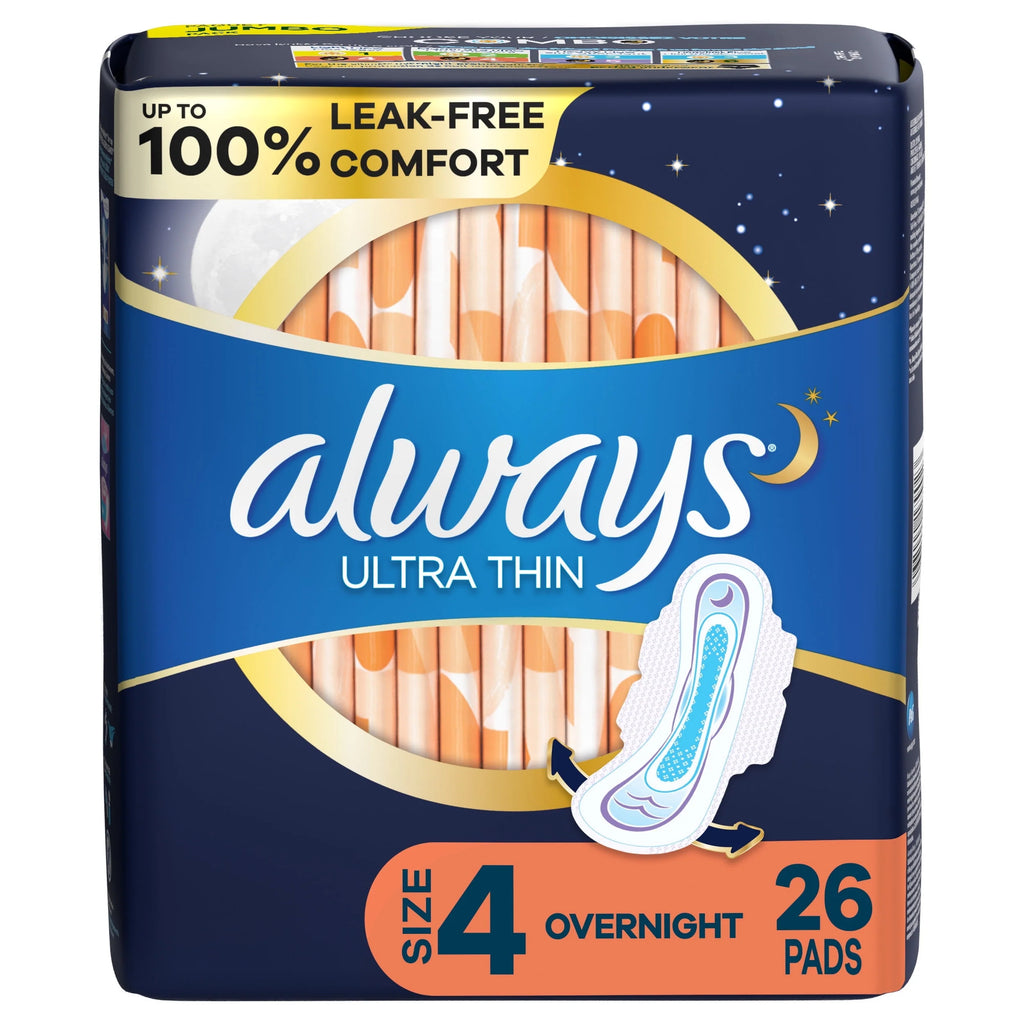 Ultra Thin Overnight Pads with Wings, Size 4, 36 Count M1704