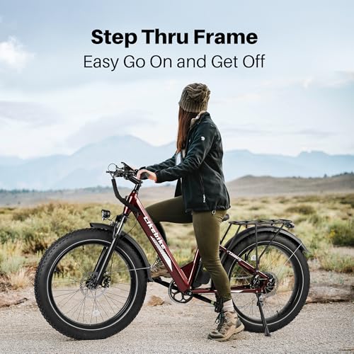 26" Fat Tire Electric Mountain Bike with 48V 13Ah Battery 7-Speed Front Suspension N47832