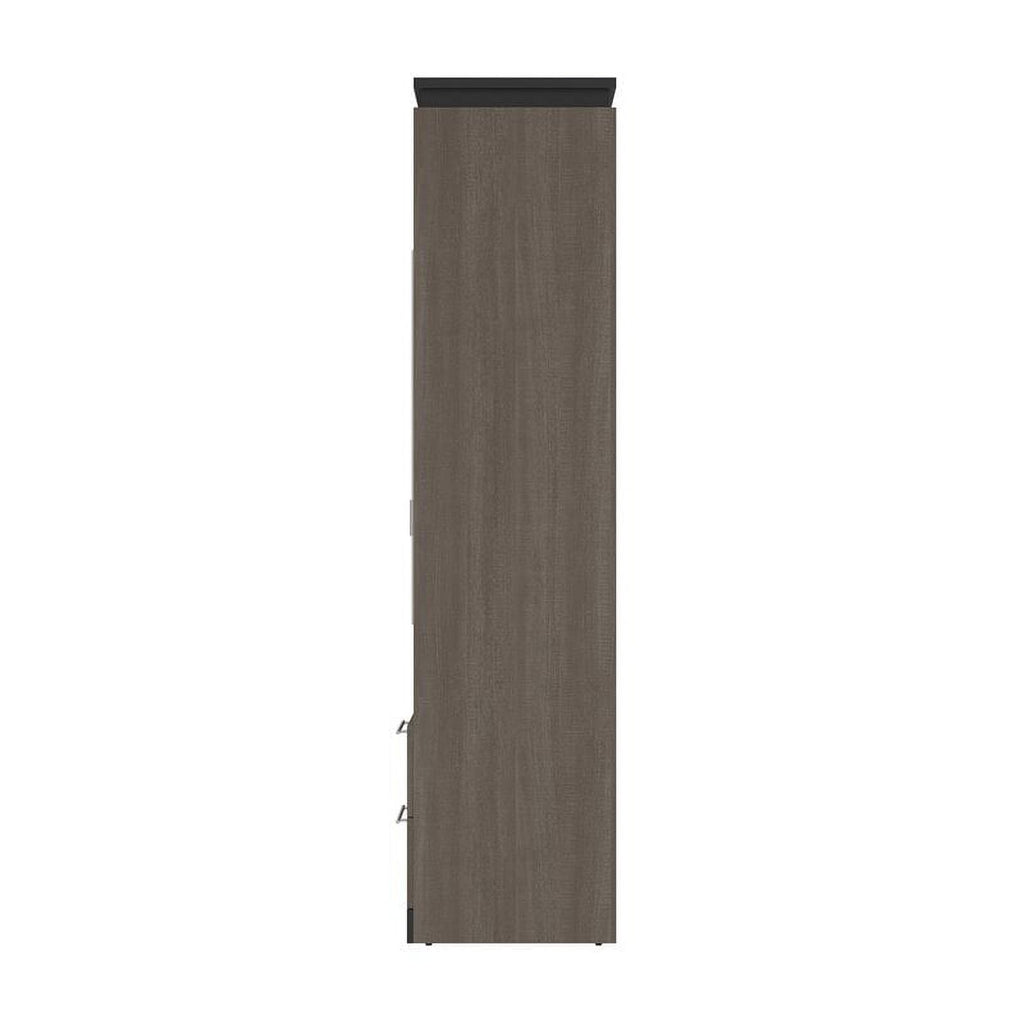 98" Full Murphy Bed and 2 Bookcases with Drawers in Bark Gray U115673