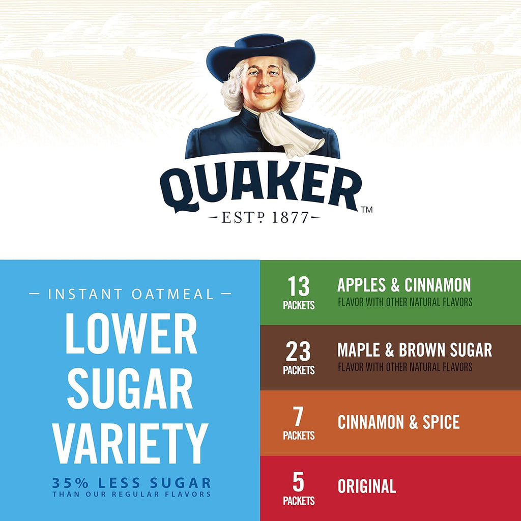 Lower Sugar Instant Oatmeal Variety Pack, 48 Count Z35785