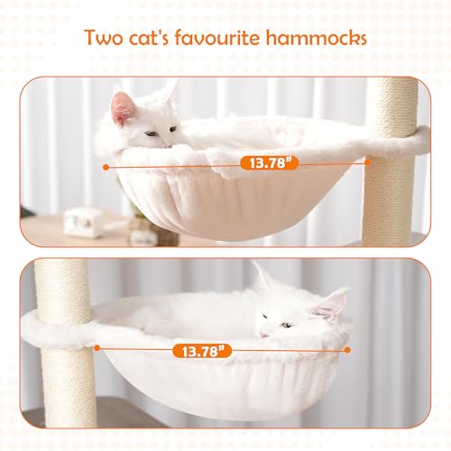 72-inch Wooden Cat Tree with Litter Box Enclosure and Scratching Post F79258