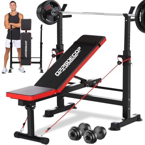 6 in 1 Weight Bench Set with Squat Rack and Barbell Rack Y7779