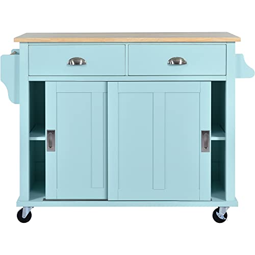 Black Rolling Kitchen Island with Drawers and Storage Cabinet V214415
