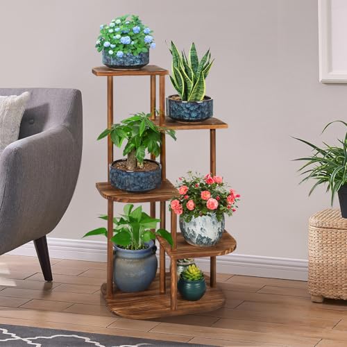 5 Tier Wood Plant Stand B575164