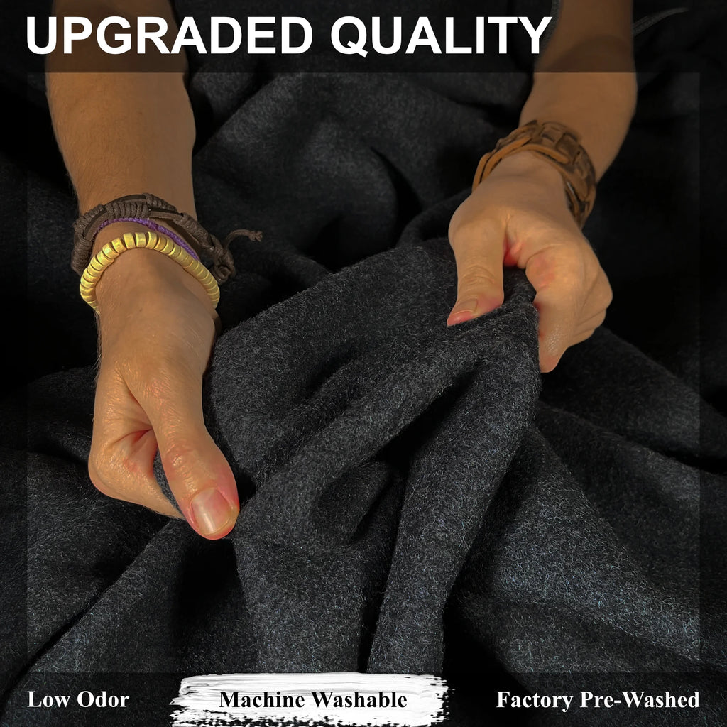 Charcoal 100% Wool Blanket Twin Size C468