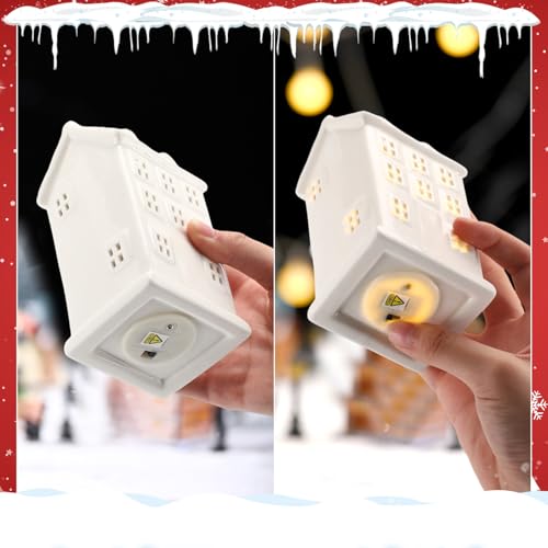 29 Pcs Ceramic Christmas Village Set with LED Houses R661
