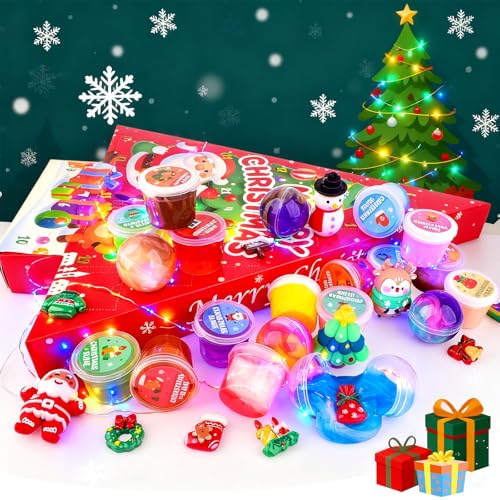 Christmas Slime Advent Calendar with 20 Slimes & Xmas Charms O249929