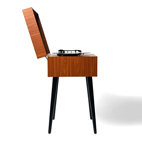 8-in-1 Turntable Music Center with Record Player, CD/MP3 Player, FM Radio, Bluetooth, USB Playback, Stereo Speakers, Espresso I91864