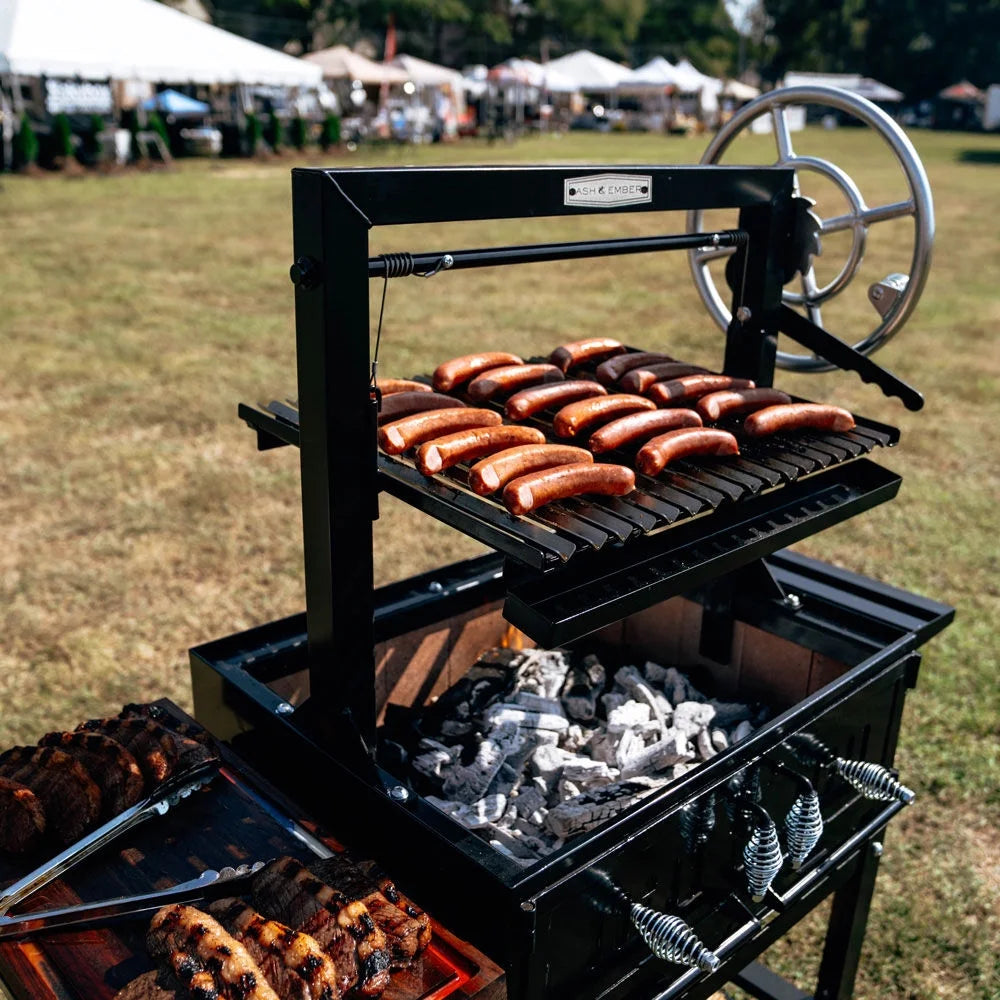Steel Wood & Charcoal Argentine Grill with Ceramic Brick Lining K67572