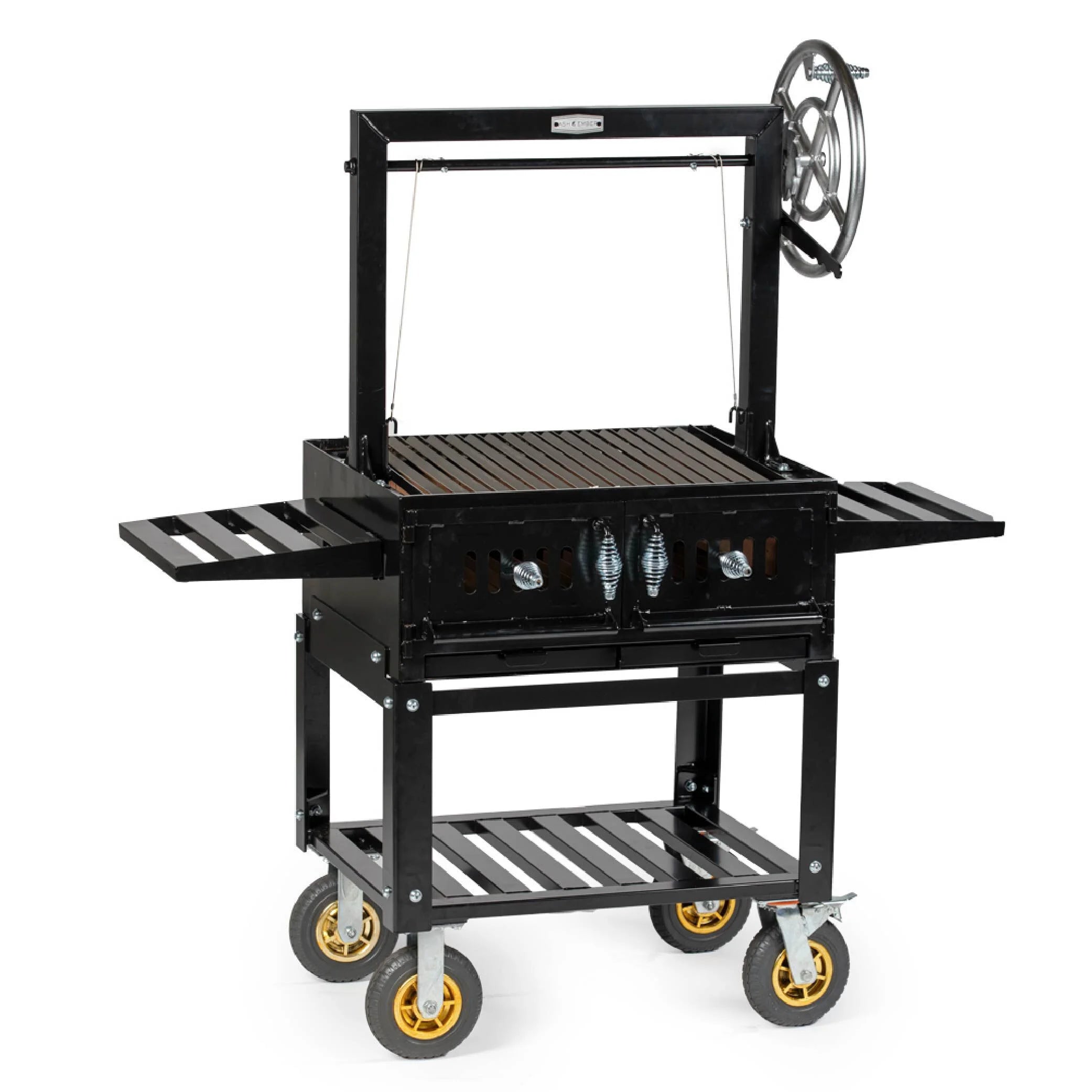 Steel Wood & Charcoal Argentine Grill with Ceramic Brick Lining K67572