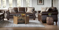 Brownie Faux Leather Sofa & Loveseat Set D5845