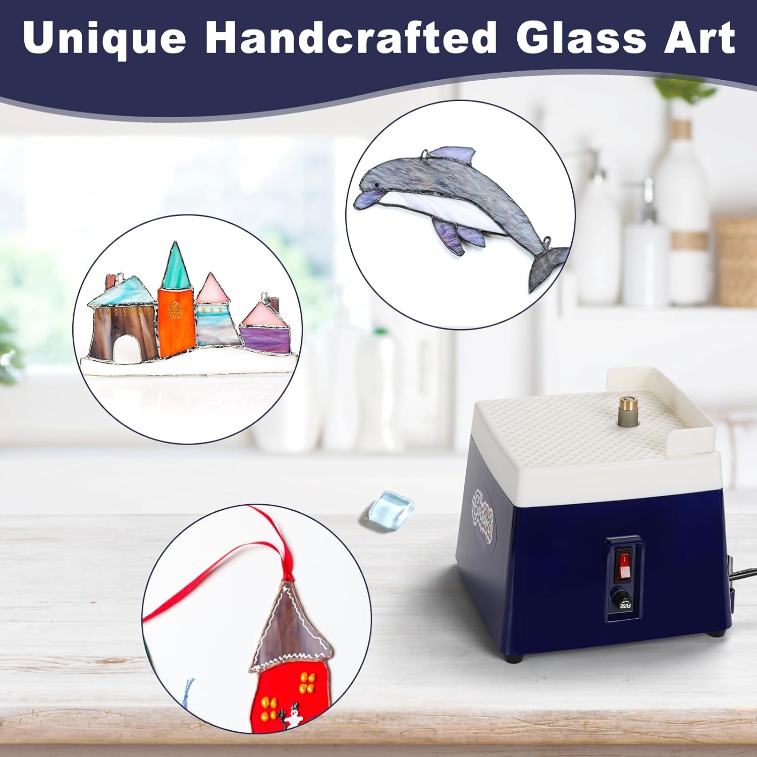 Mini Glass Grinder Machine with 5/8" & 1" Grinder Bits U943